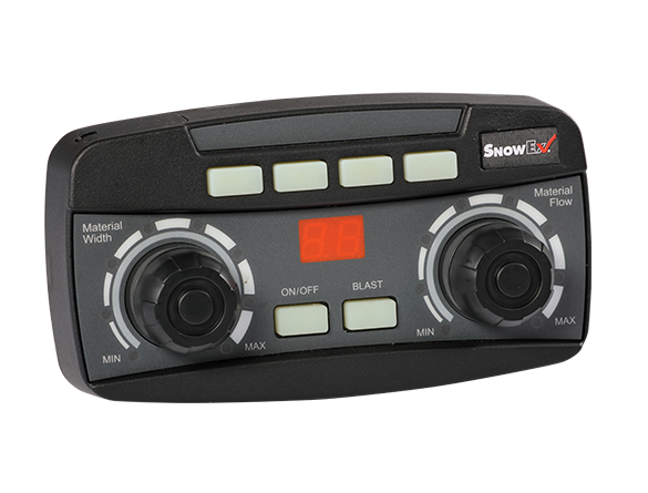 Dual variable-speed control allows precise adjustment of spread pattern and material flow. Features auto-reverse and plug-n-play accessory operation.