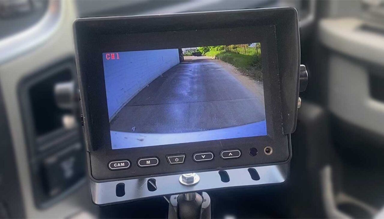 rearview material monitoring camera