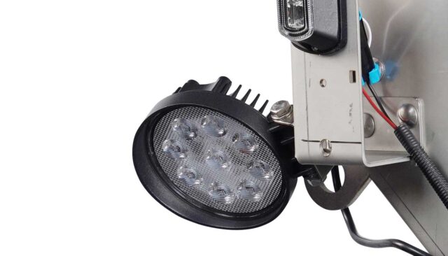 secondary work light for spreader nighttime visibility