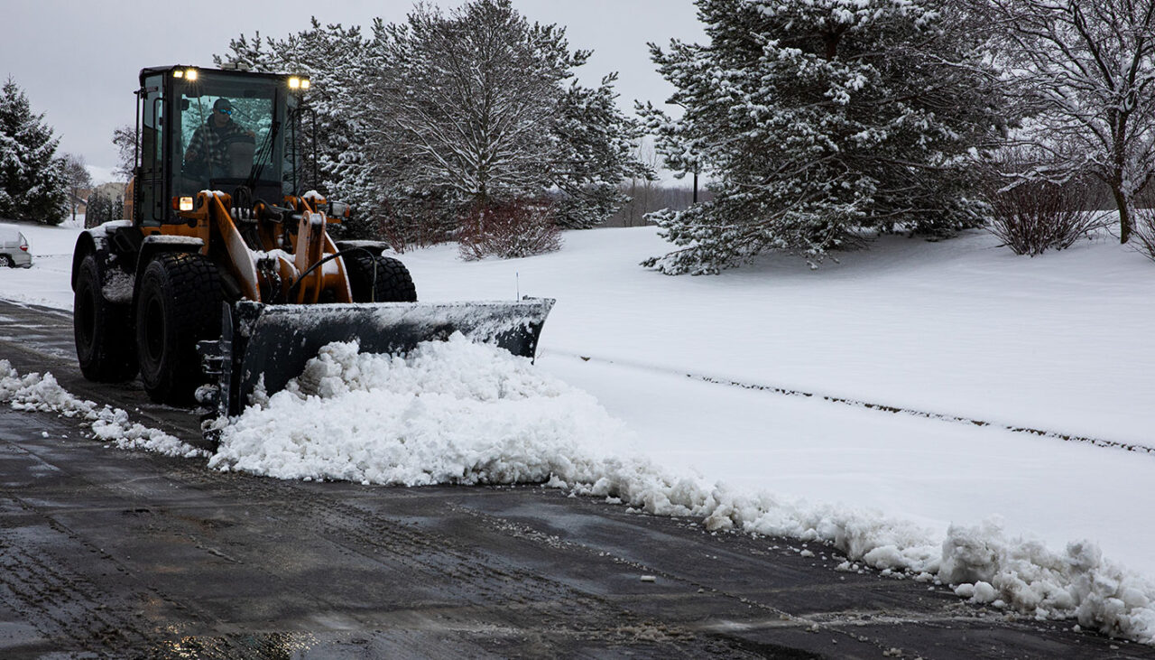 SnowEx POWER PUSHER PRO pushing snow